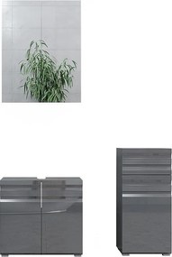 Zestaw mebli łazienkowych antracyt wysoki połysk 56x34x60 fredd