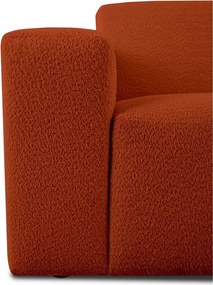 Ceglasty moduł sofy z materiału bouclé (lewostronny) Roxy – Scandic