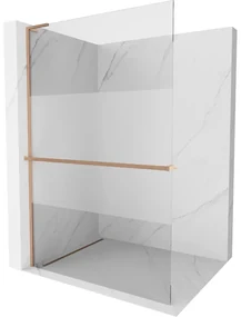 Mexen Kioto+ L ścianka prysznicowa z półką Walk-in 80 x 200 cm, transparent/szron, miedź szczotkowana - 800-080-123-65-35