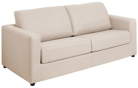 Kanapa 3-osobowa rozkładana typu express z beżową tapicerką - Miejsce do spania 140 cm - Materac 14 cm - DONETO