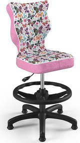 Krzesło dziecięce we wzory Petit Black z podnóżkiem rozmiar 3 (119-142 cm)