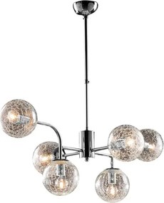 Lampa wisząca Ikarus z polerowanego chromowanego żelaza 6 lamp X 92 Ø86 BL213-6-CR