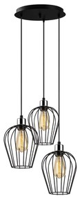 Czarna lampa wisząca z 3 kloszami Opviq lights Tel