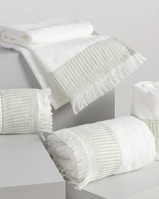 Zestaw ręczników Trevor 3szt. white green