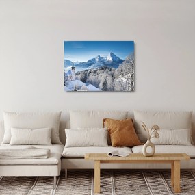 Obraz na szkle - Rzut oka na zimowy krajobraz (70x50 cm)