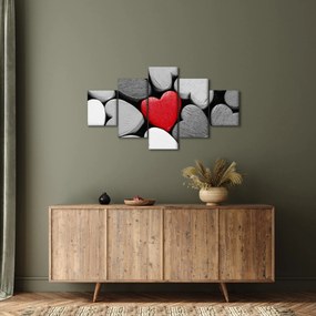 Obraz drewnianych serc (125x70 cm)