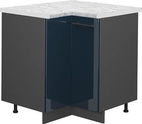 Szafka narożna ciemnoniebieski wysoki połysk 80.5x60x82 fame-line