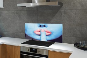 Panel nad Blat Kuchenny Kobieta z Neonowymi Ustami