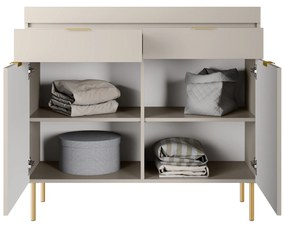 Komoda Sentia 105 dwudrzwiowa z dwoma szufladami - kaszmir / złoty