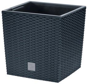 Donica ogrodowa z wkładem Rato Low 26,2 x 26,2 x 26,6 cm antracyt PROSPERPLAST