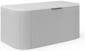 Szafka pod umywalkę wisząca ryflowana - Biały mat - 100 cm - LOMERI