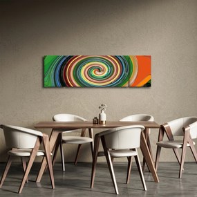 Abstrakcyjny obraz - kolorowa spirala (170x50 cm)