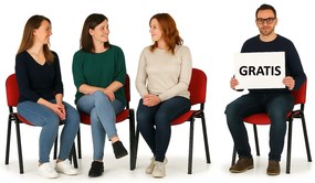 Krzesło konferencyjne VIVA 3+1 GRATIS, czerwone