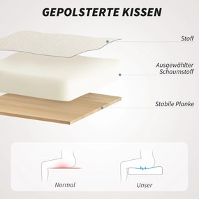 HOMCOM Wyściełane krzesło biurowe, Obrotowy fotel w wyglądzie lnu, Złote nogi, Regulowana wysokość, Kolor Beżowy