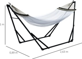 Outsunny Stojak do Hamaków Czarny 263x89x100cm | Aosom PL