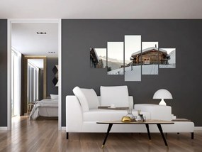 Obraz - chata górska w śniegu (125x70 cm)