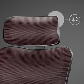 Krzesło do biurka Diablo V-Commander, zgodne z normą BHP, kolor czarno-burgundowy