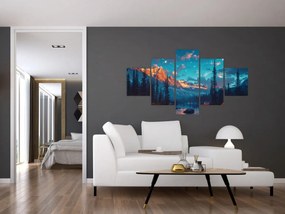 Obraz - Kemping w górach (125x70 cm)