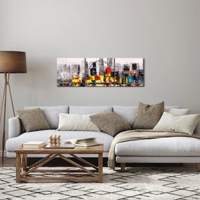 Obraz - Obraz przedstawiający duże miasto (z zegarem) (90x30 cm)