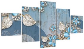 Obraz - Niebieskie kwiaty (125x70 cm)