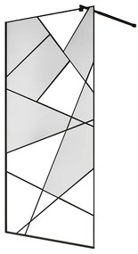 Ścianka prysznicowa z sitodrukiem do kabiny walk-in - Czarny mat - 100 x 200 cm - TRISEO