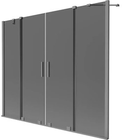 Mexen Velar Duo parawan nawannowy 2-skrzydłowy rozsuwany 200 x 150 cm, grafit, gun metal - 896-200-000-42-95