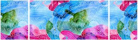 Obraz - Kolorowe fale (170x50 cm)