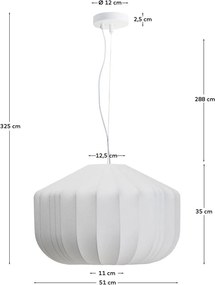 Biała lampa sufitowa z tekstylnym kloszem ø 51 cm Somar – Kave Home