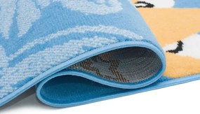 Niebieski dywan z motywem kowbojskim L0-E63