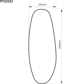 Lustro owalne bez podświetlenia bezramowe 55 x 150 cm DELIS | Różne kolory szkła
