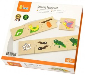 Drewniane puzzle rosnące zwierzątka i rośliny viga toys