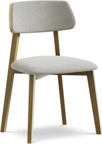 Jasnoszare krzesło z litego drewna Niu – Makamii