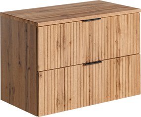 Szafka łazienkowa pod umywalkę nablatową Adel 80 cm, dąb wotan