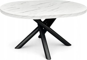 Stół Owalny 100x140 cm Imitacja Marmuru na metalowych designerskich nogach