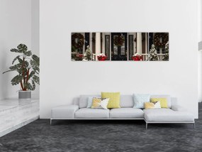 Obraz - Świątecznie udekorowany dom (170x50 cm)