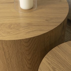 Zestaw Stolików Kawowych LEILA 38 cm/48 cm Dąb Naturalny Skandynawski Loft