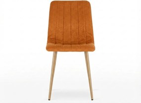 Terakotowe aksamitne krzesło LAVA