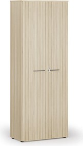 Szafa biurowa z drzwiami PRIMO WOOD, 800 x 420 x 2128 mm, dąb naturalny