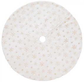 Mata pod choinkę GOLD STARS 122 cm, biała