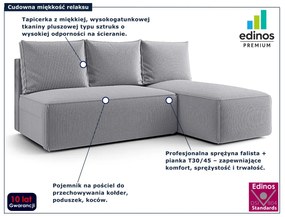 Jasnoszary narożnik rozkładany z pojemnikiem K5-N18