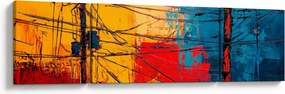 Obraz - Abstrakcyjne linie elektryczne (170x50 cm)
