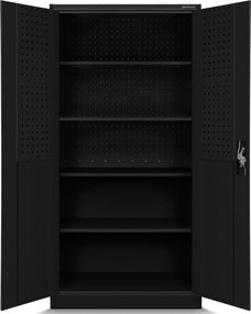 Metalowa szafa warsztatowa Bruno All Black 92x50x185 cm czarna