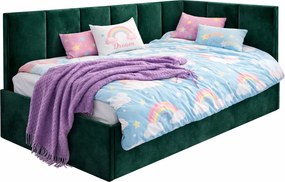 Zielony tapczan młodzieżowy z pojemnikiem 80x200 N9-T63