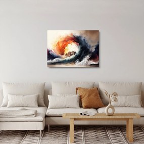 Obraz na szkle - W wirze powodzi, akwarela (70x50 cm)