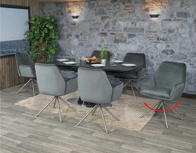 Krzesło do jadalni MCW-G67 (zestaw 6 sztuk), ciemnoszary, stal nierdzewna