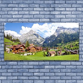 Duży obraz na płótnie Osada u Podnóża Gór