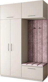 Masseno Garderoba REMA 150/240/60 cm Nowoczesna Szafa do Przedpokoju Kaszmir, MONOLITH 62 (Wrzosowy)