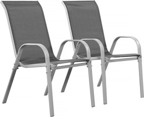 Fotel ogrodowy "Cordoba" Tekstylen - Phoenix - Ciemnoszary/Srebrny - zestaw 2 szt.