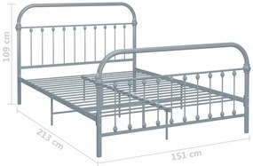 Szare metalowe łóżko industrialne 140x200 cm biały