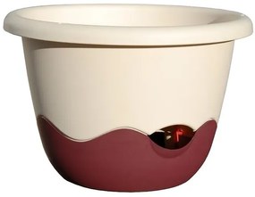 Donica samonawadniająca Mareta 30 kość słoniowa + winny, wisząca, Plastia, śred. 30 cm